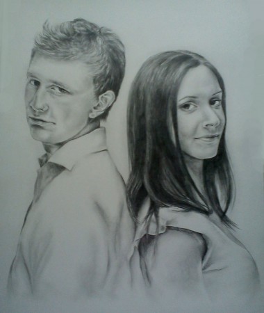 Dvojportrét A2 - ceruza